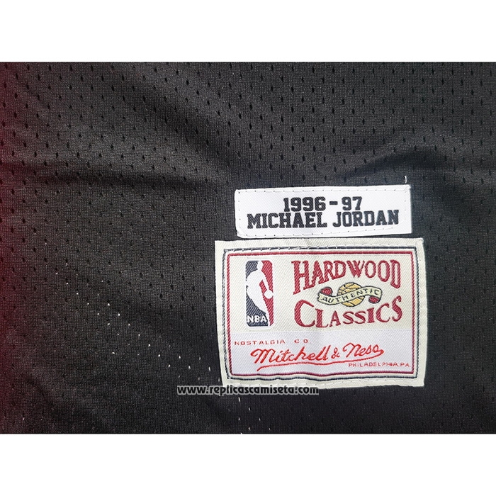 Camiseta Chicago Bulls Michael Jordan #23 Split Negro Rojo